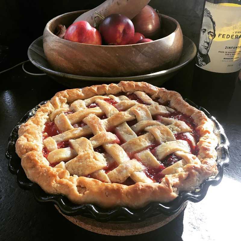 Homemade Berry pie with a lattice top